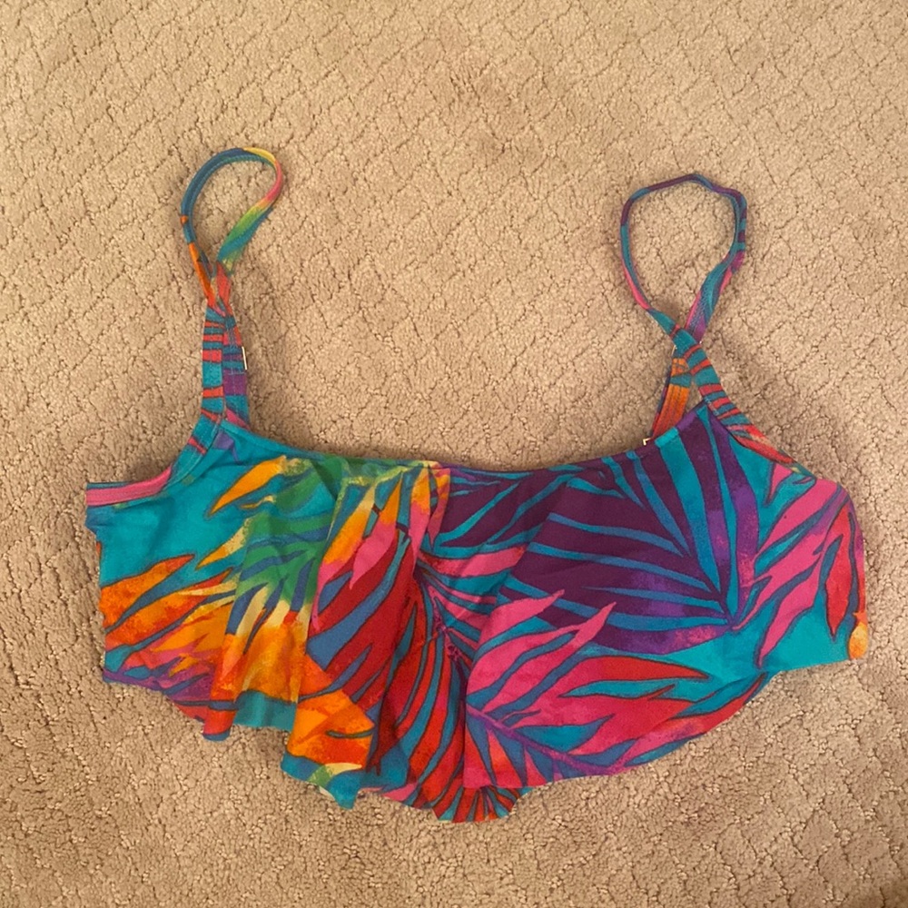 La Blanca Bright Leaf Print Bathing Suit Top